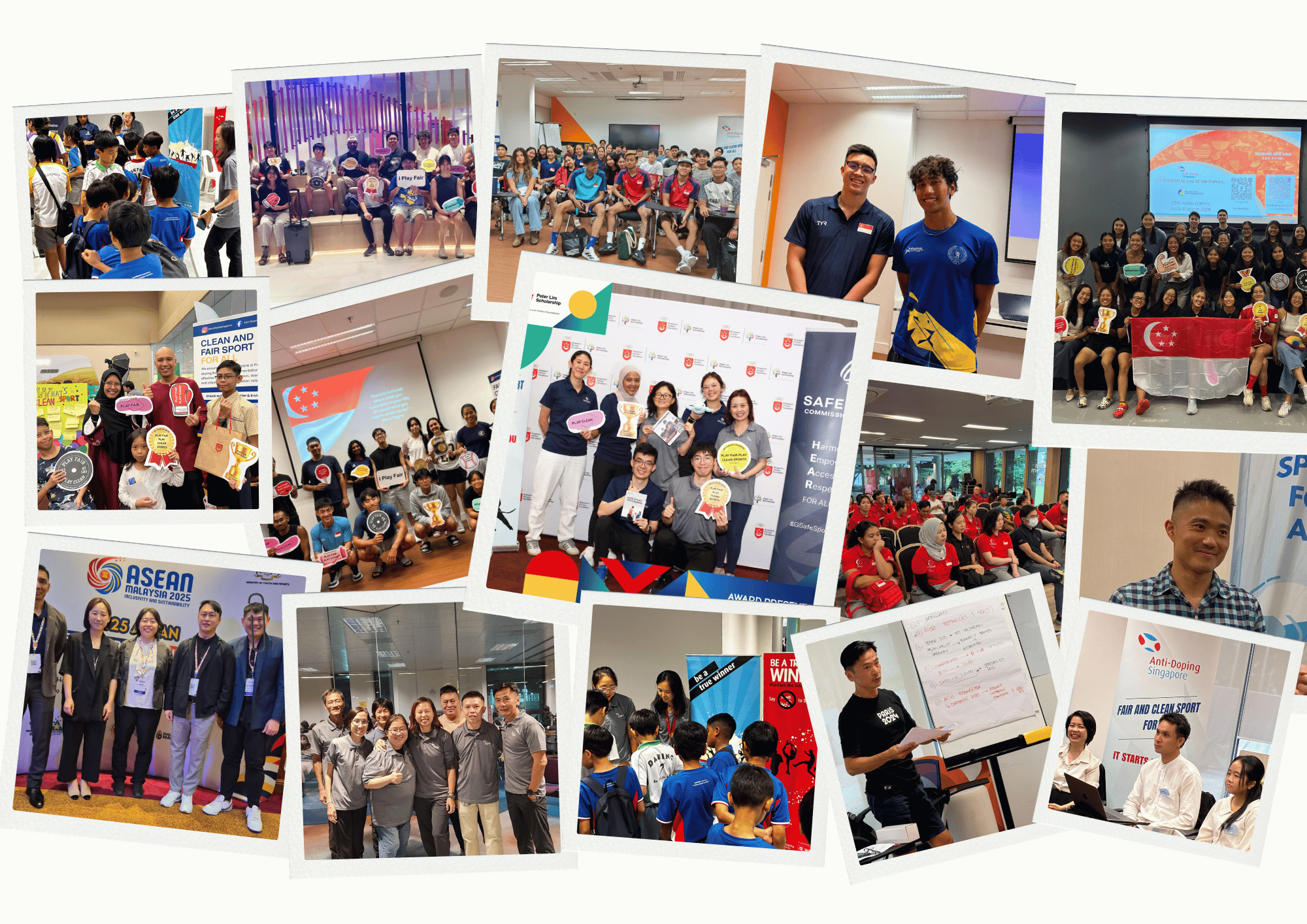 Collage of ADS Education Sessions, Athlete Engagement and Community Outreach 